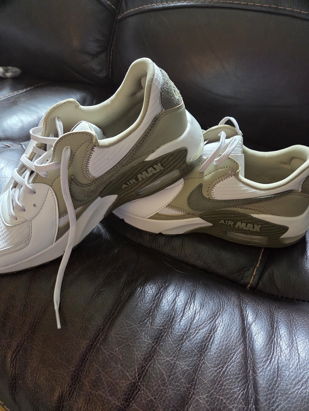 Nike Air Max Olive Green & White Sneakers